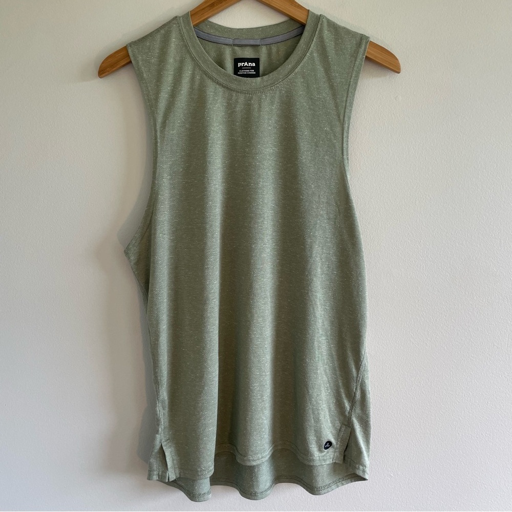 Prana Men's Natural Flow Tank Green Size Small